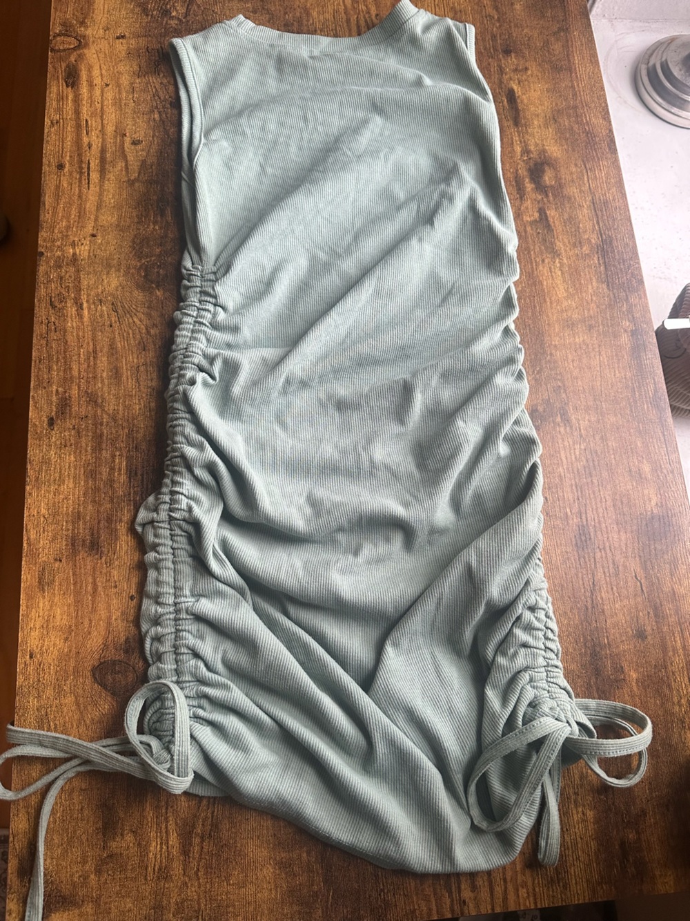 Light Sage Green Scrunch Dress